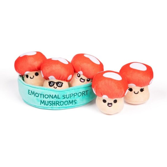 Mushroom Plushies with Carrying Basket Squishy Friends for Emotional Support - Picture 1 of 7